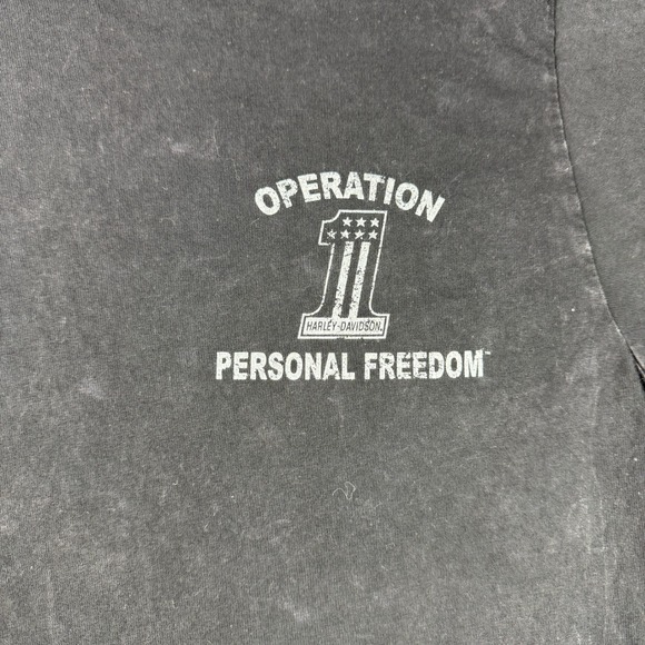 Harley Davidson Shirt Men M Black Operation Personal Freedom Wounded Warrior Tee - Picture 4 of 12